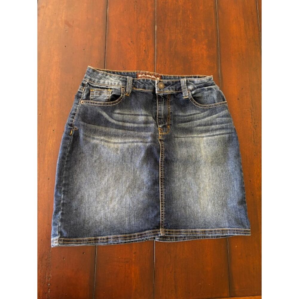 Bit & Bridle Women’s Size 4 Blue Denim Mini Skirt Western 5 Pocket‎ Cowgirl